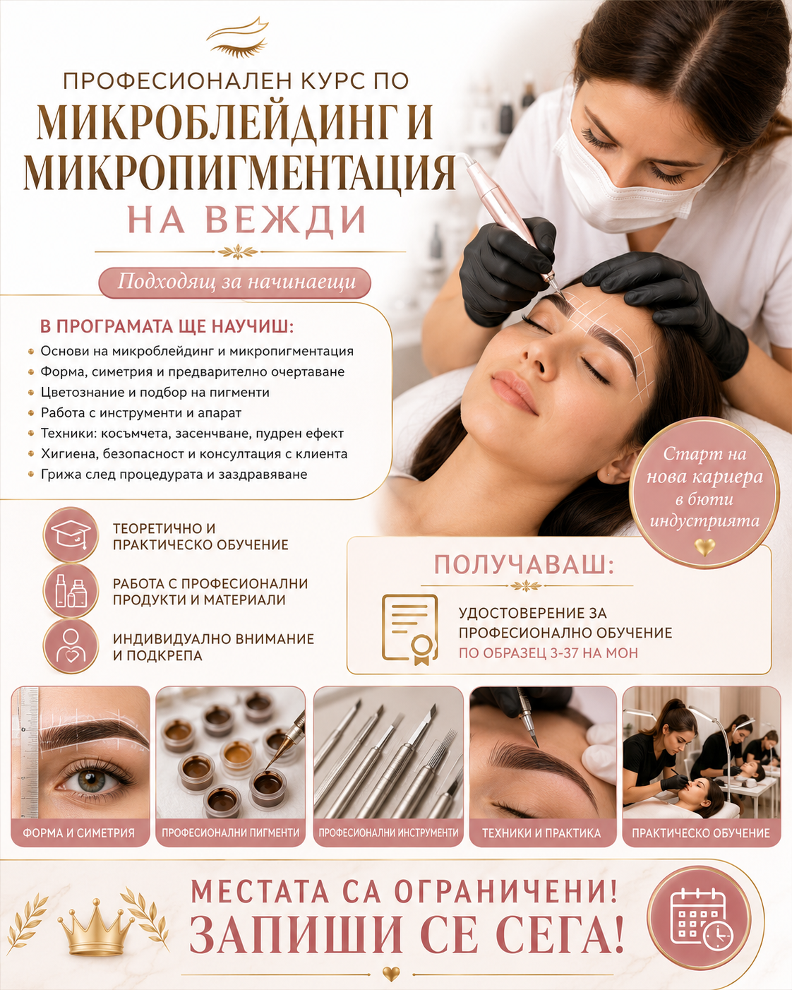 курс "Микроблейдинг и микропигментация на вежди"